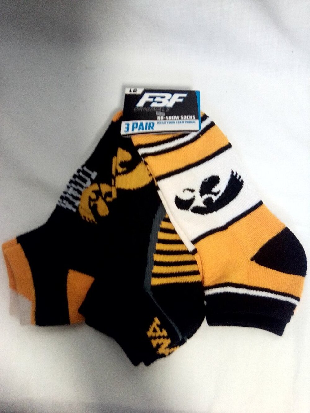 FBF Originals Iowa Hawkeyes socks 3 pack Large NWT